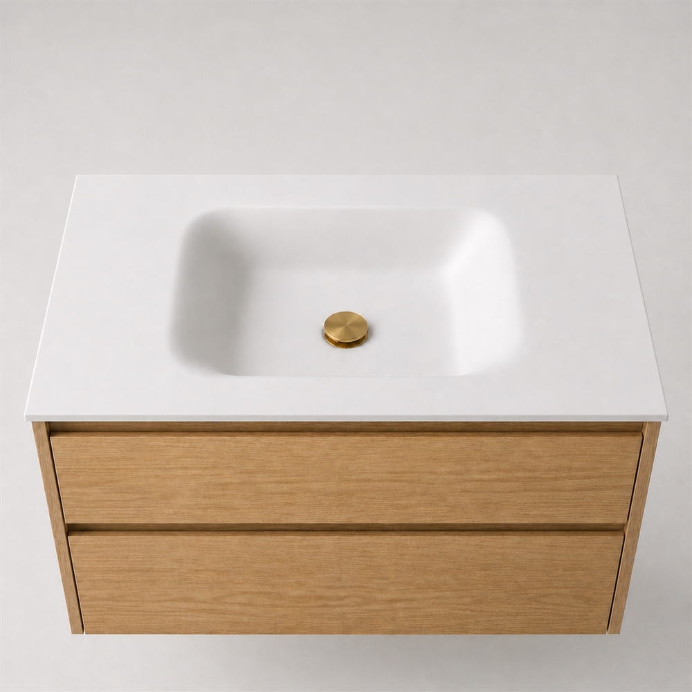 Corian wastafelblad 152 cm incl. Type 7 wastafel, Glacier White