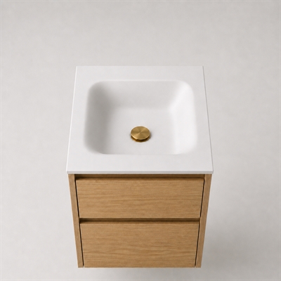 Corian wastafelblad 52 cm incl. Type 7 wastafel, Glacier White