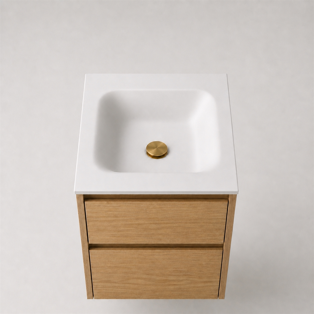Corian wastafelblad 52 cm incl. Type 7 wastafel, Glacier White