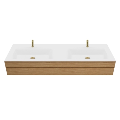Corian lavabotablet op maat voor de badkamer incl. Type 7 lavabo, Glacier White