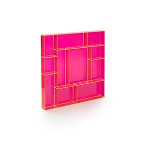Vierkante Letterkast In Transparant Roze Acryl