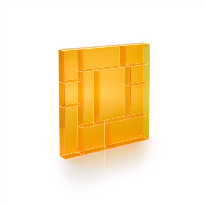Vierkante Letterkast In Transparant Oranje Acryl